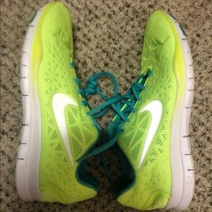 Nike free 5.0 TR fit 3 breathe neon volt/teal NEW